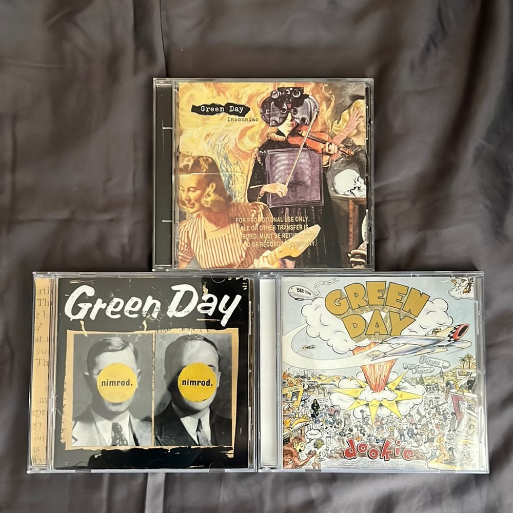 Green Day CDs Insomniac, nimrod., and Dookie